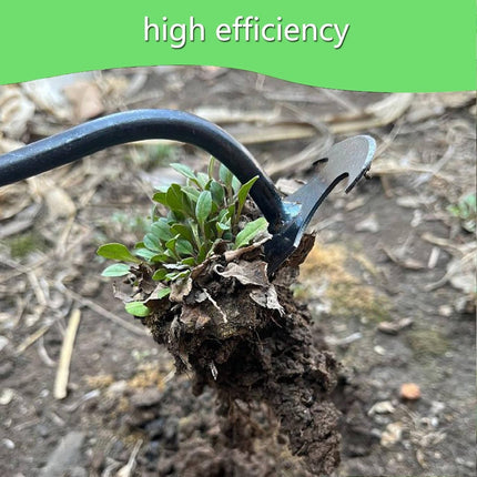 Weed Tool Remover with 4 Manganese Steel Teeth, Crescent Head Hand Weeder for Gardens, Planters and Patios, 11.5 or 19.5 Inch