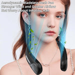 Tuzwa Portable Neck Fan – Bladeless 360° Airflow, 6000mAh Rechargeable Battery, 4 Speeds, LED Display & USB-C Charging