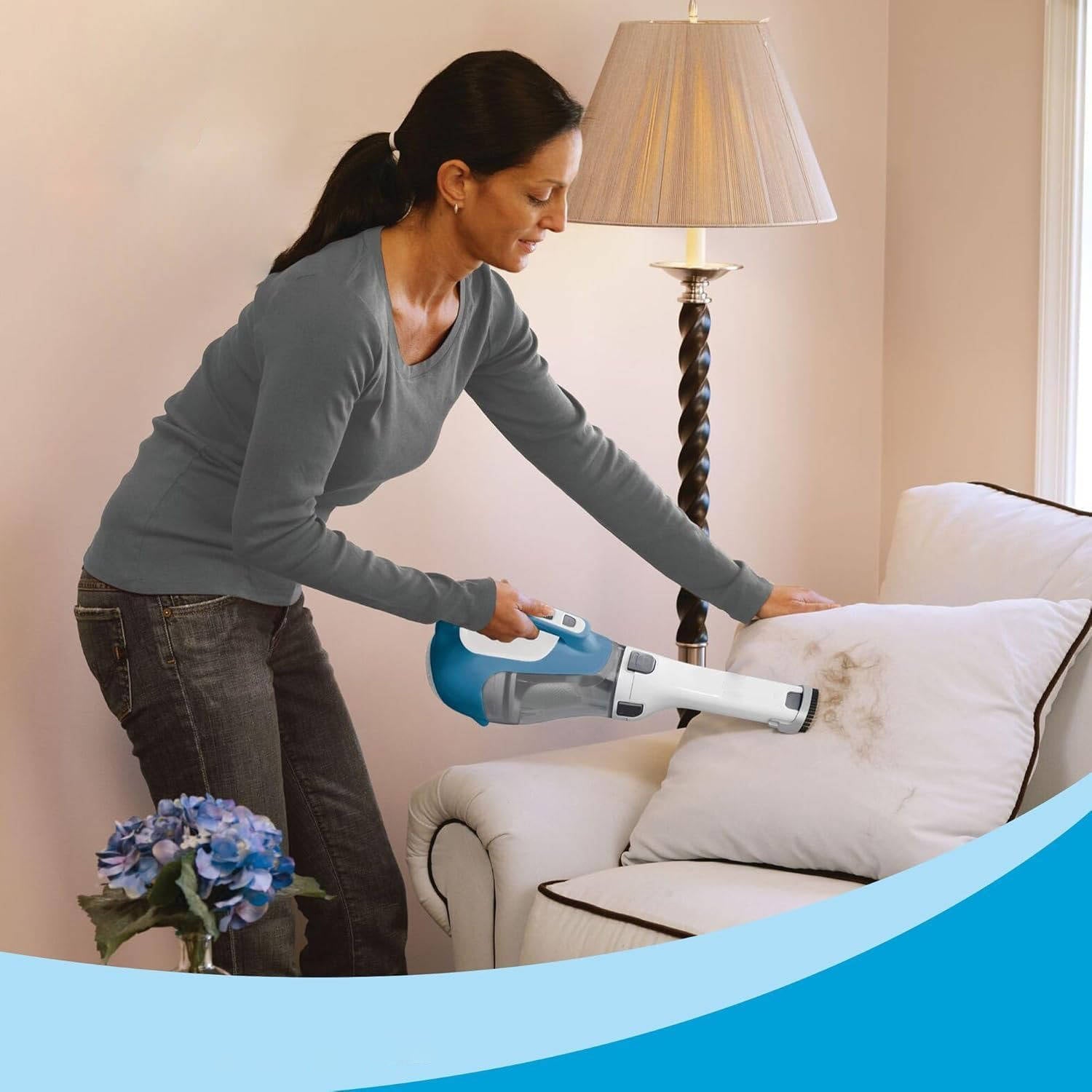 Tuzwa Cordless Handheld Vacuum – 16V Lithium-Ion Car Vacuum with 180° Rotating Nozzle, Crevice Tool, Brush & Washable Dust Bowl