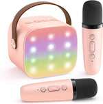 Tuzwa Portable Karaoke Machine with 2 Wireless Microphones – Bluetooth Mini Speaker, LED Lights, Voice Effects & Vocal Remover