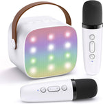 Tuzwa Portable Karaoke Machine with 2 Wireless Microphones – Bluetooth Mini Speaker, LED Lights, Voice Effects & Vocal Remover