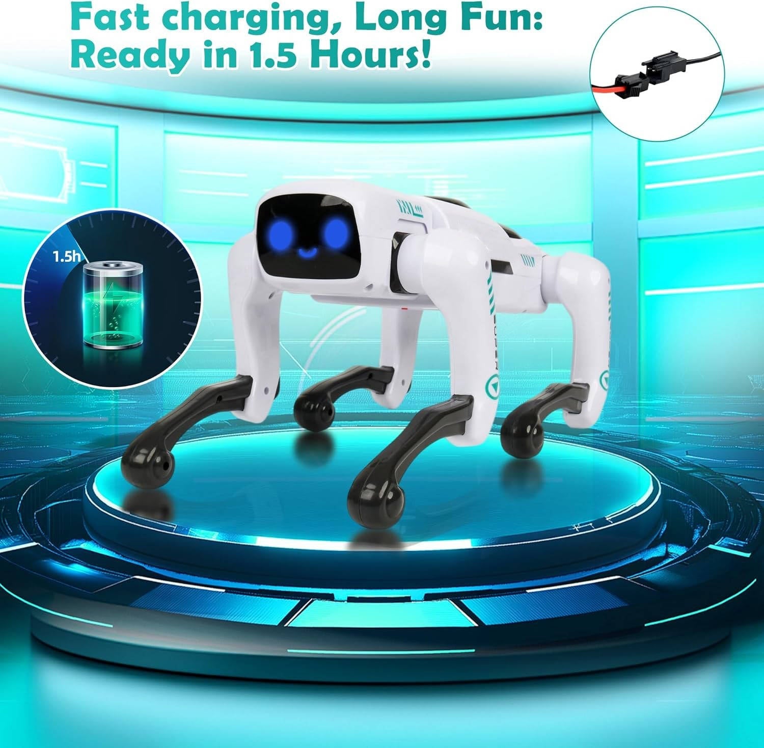 Tuzwa Smart Robot Dog Toy for Kids – Remote & App Control, 30+ Programmable Actions, Music, Stories, USB-C, Ages 6–12