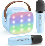 Tuzwa Portable Karaoke Machine with 2 Wireless Microphones – Bluetooth Mini Speaker, LED Lights, Voice Effects & Vocal Remover