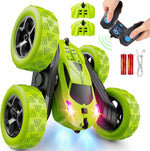 Tuzwa RC Stunt Car – 360° Flip Remote Control Car with LED Lights, 9 Stunt Modes, Dual Motors, 2 Batteries & 2.4GHz Remote