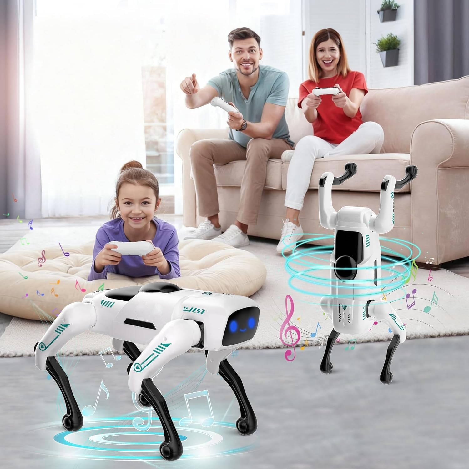 Tuzwa Smart Robot Dog Toy for Kids – Remote & App Control, 30+ Programmable Actions, Music, Stories, USB-C, Ages 6–12