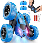 Tuzwa RC Stunt Car – 360° Flip Remote Control Car with LED Lights, 9 Stunt Modes, Dual Motors, 2 Batteries & 2.4GHz Remote