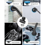 Tuzwa Cordless Electric Spin Scrubber – 300/400 RPM Cleaning Brush with 7 Heads, Extendable Handle, 5000mAh Battery & IPX7 Rating