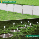 Tuzwa Solar Outdoor Lights 10-Pack – Solar Garden Pathway Lights with Dusk-to-Dawn Sensor, Cool White LED & Weather-Resistant Stakes