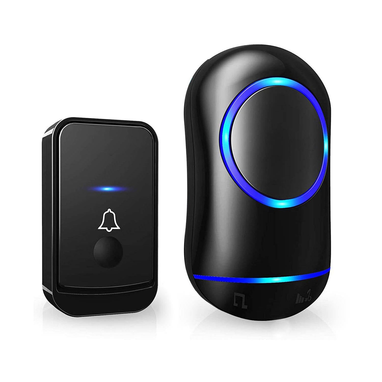 Tuzwa Wireless Doorbell Kit – 1000 Ft Long Range Plug-In Doorbell with 45 Chimes, 4 Volume Levels, LED Alert, Memory & IP44 Button