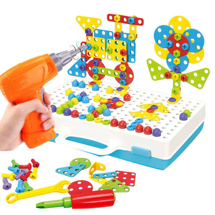 Building Toys for Kids, Building Toy Set with Toy Drill and Screwdriver, Fine Motor Skills Toy with Pegboard, 237 Pieces