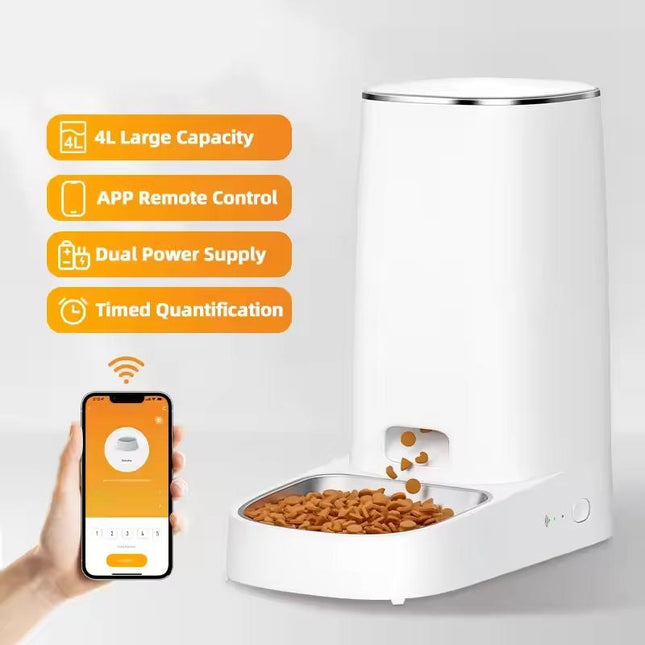 Automatic Cat Feeder WiFi, Smart Cat Feeder with App Control and Timer