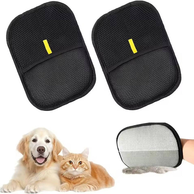 Pet Hair Remover Glove Set of 2, Pet Hair Removal Glove for Furniture and Clothes, Dog Hair Remover for Couch