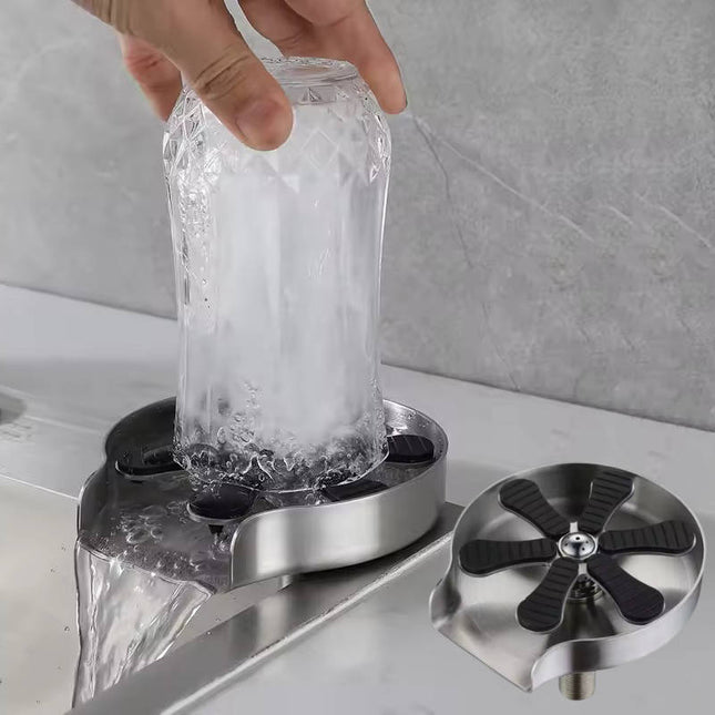Sink Cup Washer, Stainless Steel Glass Rinser for Counter