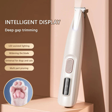 Cat Fur Trimmer with LED Light, Waterproof Grooming Tools for Cats