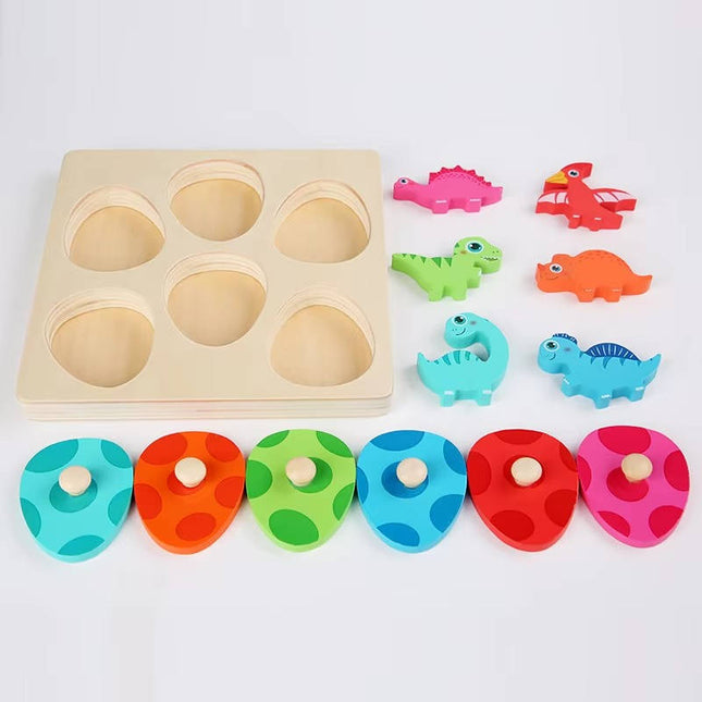 Wooden Puzzles for Kids, Dinosaur Eggs Toy Memory Game