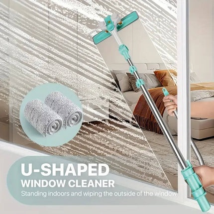 Long Handle Window Cleaner Brush, Outdoor Window Cleaner with Microfiber Head – image 5