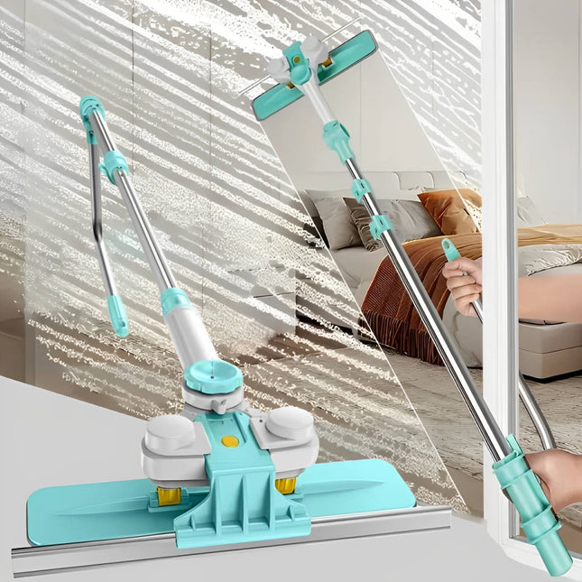 Long Handle Window Cleaner Brush, Telescopic Window Cleaning Tool, Outdoor Window Cleaner with Microfiber Head