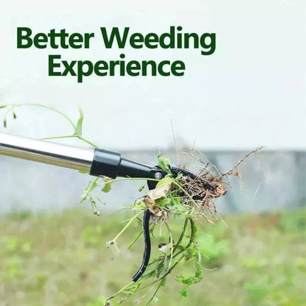 Weed Puller with Foot Pedal, Long Handle Weed Puller with Bamboo Grip and 4 Stainless Steel Claws