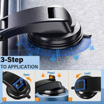 Tuzwa Car Tablet Holder Mount – 360° Rotating Suction Cup Tablet Stand with 140° Adjustable Arm, Stainless Steel Frame & Silicone Protection