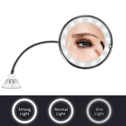 Vanity Mirror with Lights 10X, Flexible Gooseneck Magnifying Mirror with Light