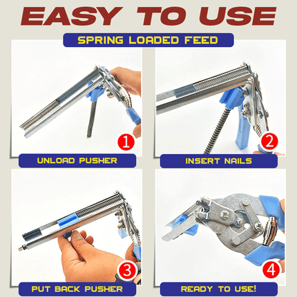 Hog Ring Pliers and Rings Kit with 600 M Type Nails, Cage Clip Pliers for Wire Mesh Fencing – image 8