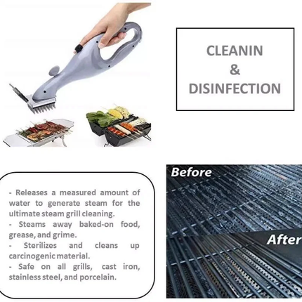 Grill Brush and Scraper with Steam Cleaning, Outdoor Grill Cleaning Brush