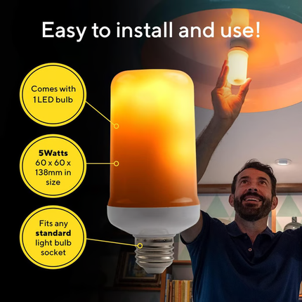Flicker LED Bulb with 3 Modes, Flickering Light Bulb with Flame Effect