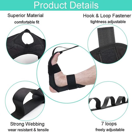 Yoga Stretching Strap Rehabilitation Training Belt, 7 loop cotton stretch band for pilates, ballet, yoga