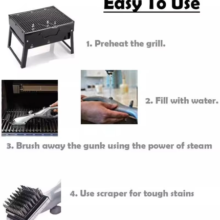 Grill Brush and Scraper with Steam Cleaning, BBQ Grill Cleaner with Steam Power for Grates – image 6