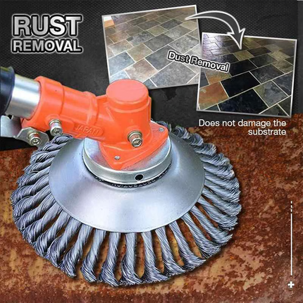 Weed Eater Attachment Carbon Steel Brush, Trimmer Replacement Head with 1 Inch Center Mount