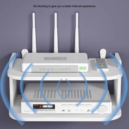 Small Wall Shelf for Router and Modem, Wall Mounted Shelf for Cable Box