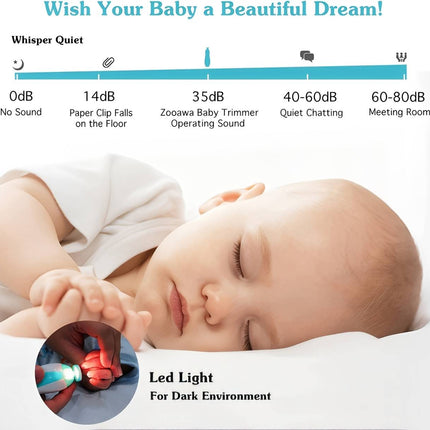 Newborn Nail Trimmer Electric with LED Light, Baby Nail Trimmer with 6 Grinding Heads – image 7