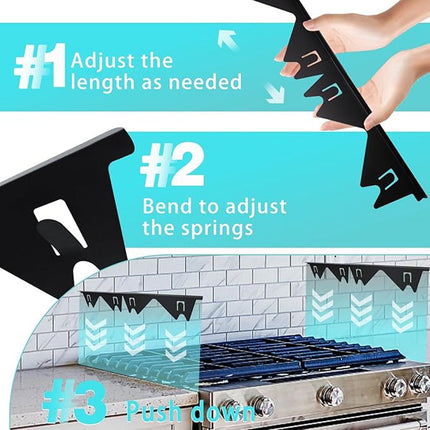 Stove Gap Covers Set of 2, Retractable Stainless Steel Stove Gap Filler for Kitchen Counter – image 4
