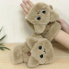 Cute Winter Mittens for Girls and Teens, Fingerless Gloves with Flip Mitten Cover – image 6