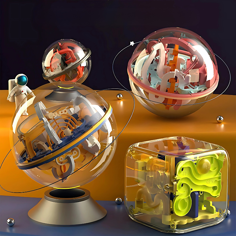 Tuzwa 3D Maze Ball Puzzle – 4-Level Tilt-Controlled Puzzle Ball with Numbered Paths, Transparent Shell & Handheld Design