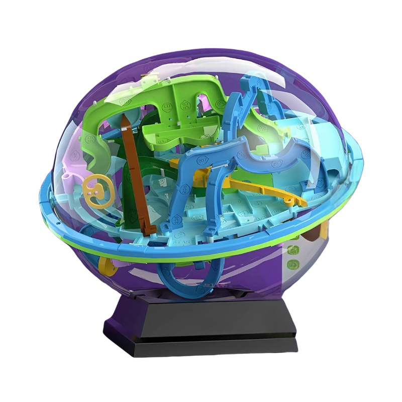 Tuzwa 3D Maze Ball Puzzle – 4-Level Tilt-Controlled Puzzle Ball with Numbered Paths, Transparent Shell & Handheld Design
