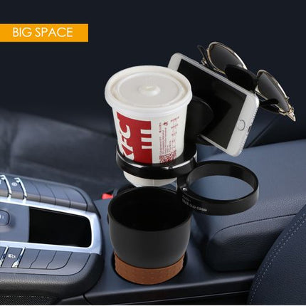 Car Cup Holder Organizer with Phone Slot, Car Organizer for Coins and Keys
