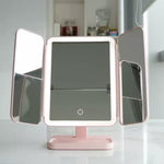 TUZWA Lighted Makeup Mirror with 2X/3X Magnification, Rechargeable LED Vanity Mirror for Makeup, Skincare & Grooming