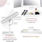 TUZWA Lighted Makeup Mirror with 2X/3X Magnification, Rechargeable LED Vanity Mirror for Makeup, Skincare & Grooming