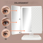 TUZWA Lighted Makeup Mirror with 2X/3X Magnification, Rechargeable LED Vanity Mirror for Makeup, Skincare & Grooming