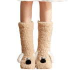 Fuzzy Dog Socks in Light Coffee Brown