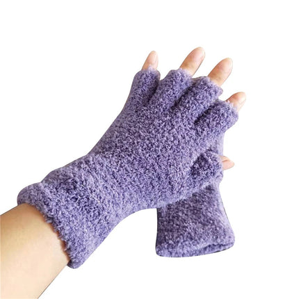 Fingerless Gloves for Women and Men, Womens Winter Gloves with Coral Fleece Lining, Warm Gloves for Typing – image 7
