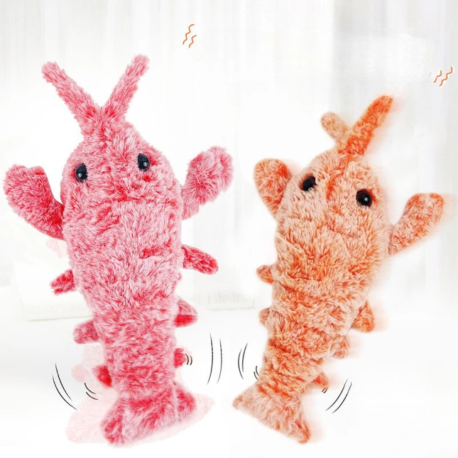 Interactive Cat Toy, Jumping Shrimp Interactive Dog Toy, Rechargeable Shrimp Plush Puppy Toy for Small Dogs