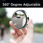 Tuzwa Blind Spot Mirror for Car – 55mm Convex Side Mirror with 360° Rotation, Vacuum Suction Mount, Anti-Fog & Anti-Rain Coating