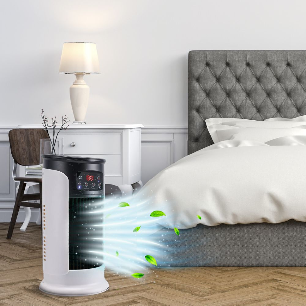 Tuzwa Portable Air Cooler – Windowless 18W Personal Cooling Fan, 300ml Water Tank, Swing Mode & Wheels