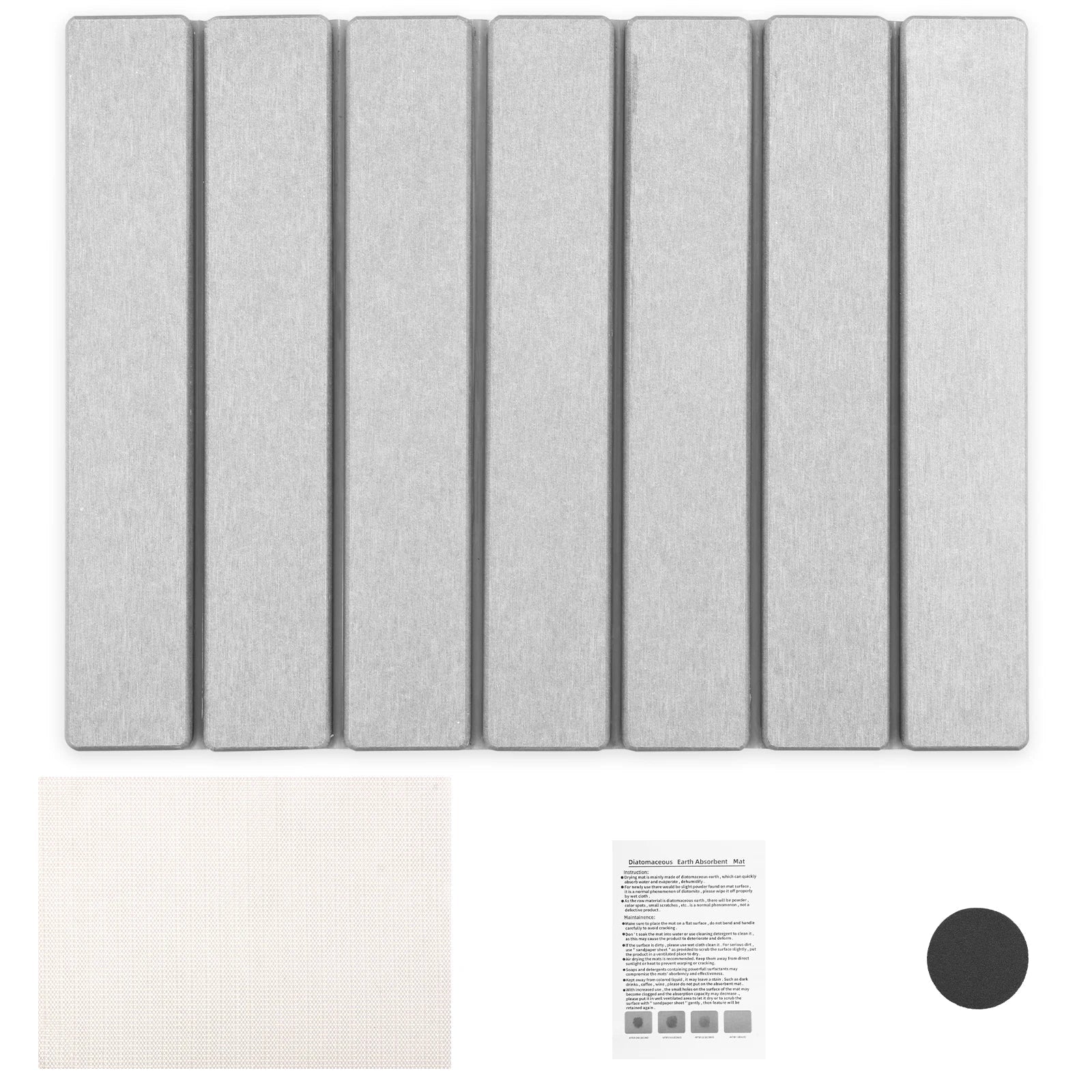 Tuzwa Diatomite Dish Drying Mat – Super Absorbent Quick-Dry Kitchen Counter Mat for Dishes, Cups & Glassware