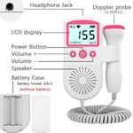 Tuzwa Fetal Doppler Heartbeat Monitor – 3MHz Probe, LCD Display, 50–240 BPM, Speaker & 3 Monitoring Modes