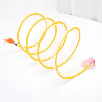 Collapsible Cat Tunnel, Spring Cat Toy for Indoor Play – image 5