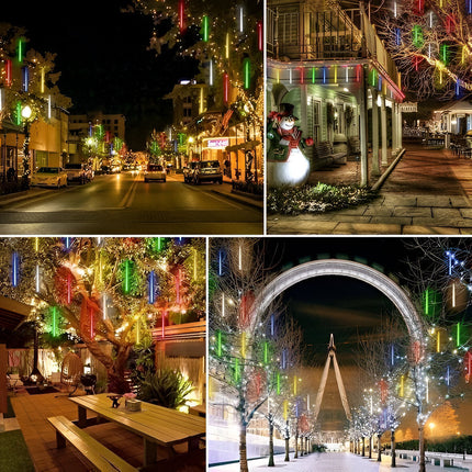 Outdoor Christmas Lights, Meteor Shower Snowfall Garland Lights Set of 8 – image 12