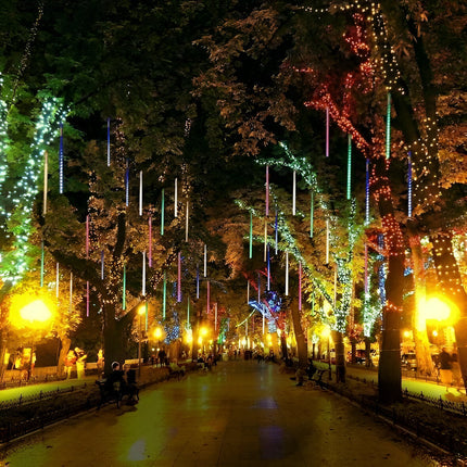 Outdoor Christmas Lights, Meteor Shower Snowfall Garland Lights Set of 8 – image 10